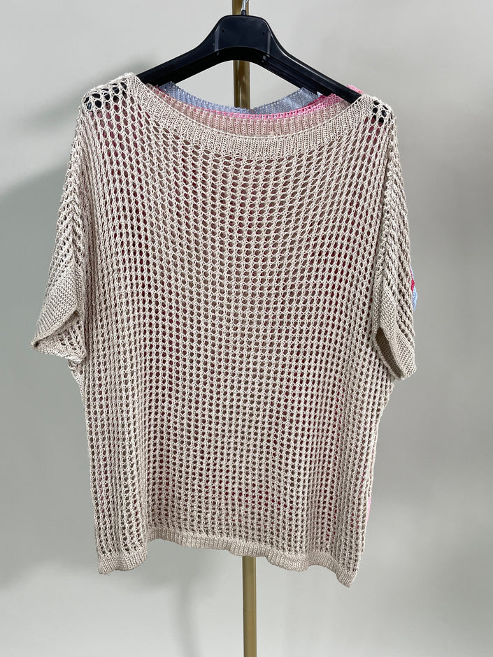 Pullover Kurz Lochmuster versch. Farben Artikel 5848