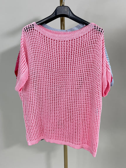 Pullover Kurz Lochmuster versch. Farben Artikel 5848
