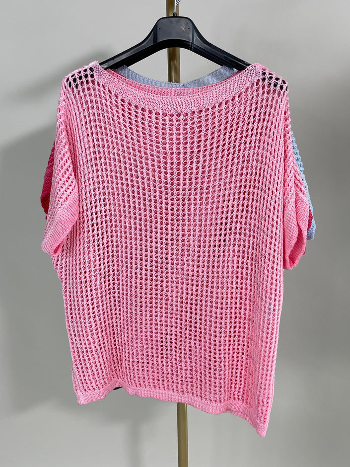 Pullover Kurz Lochmuster versch. Farben Artikel 5848