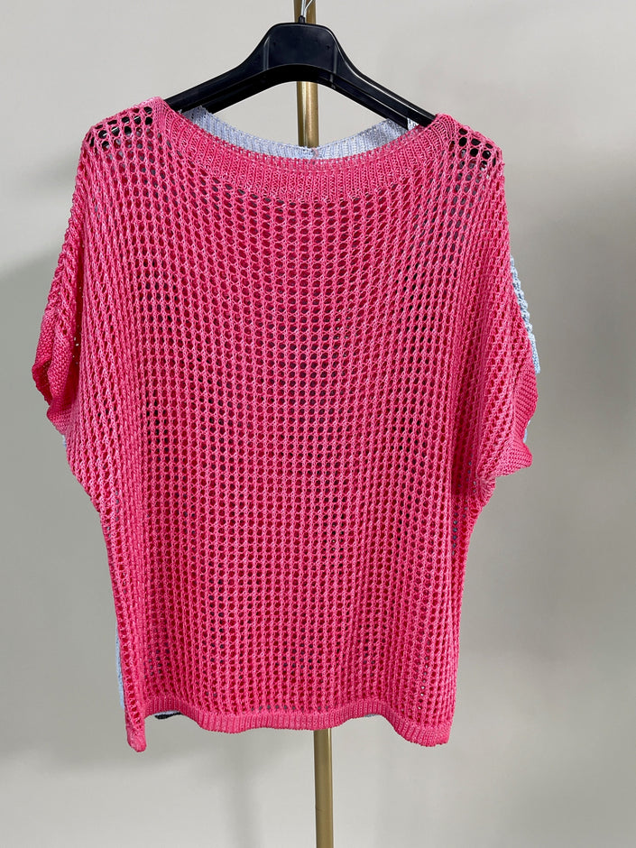 Pullover Kurz Lochmuster versch. Farben Artikel 5848