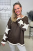 Sweatshirt Sterne-Details in Mokka