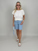 Shirt mit Volants-Ärmeln in Offwhite