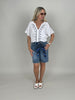 Bluse Musselin mit Muster in Weiß