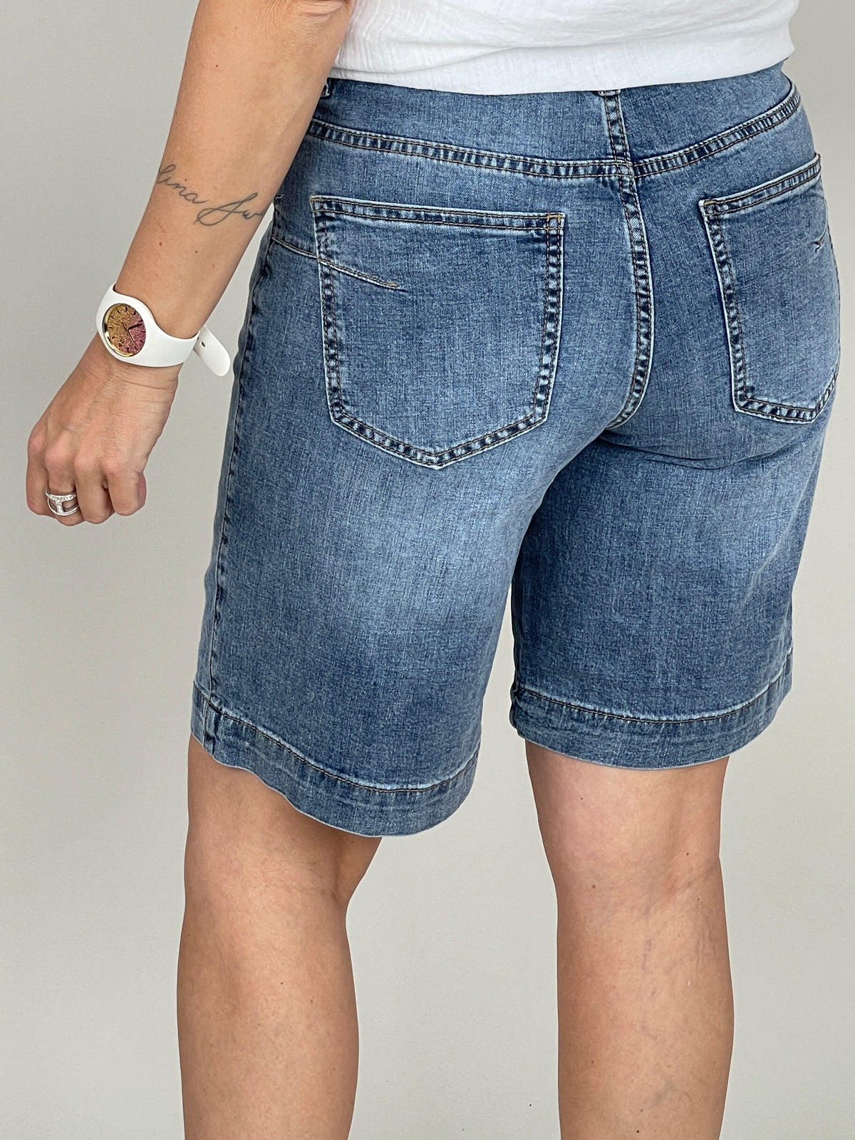 Jeans-Shorts mit Tuch