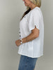 Bluse Musselin mit Muster in Weiß