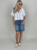 Bluse Musselin mit Muster in Weiß