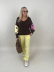 Pullover Grobstrick Smiley in Mokka Artikel 6247