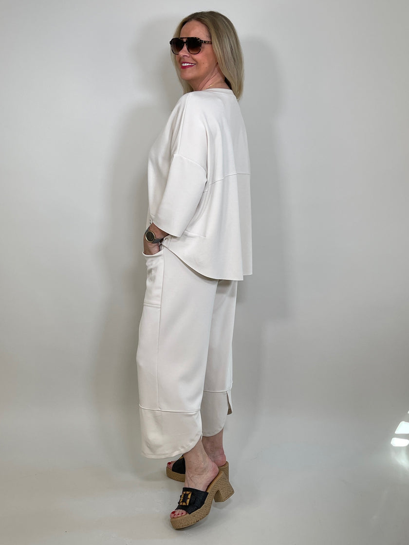 Sweatshirt Halbarm in Beige Artikel 5864