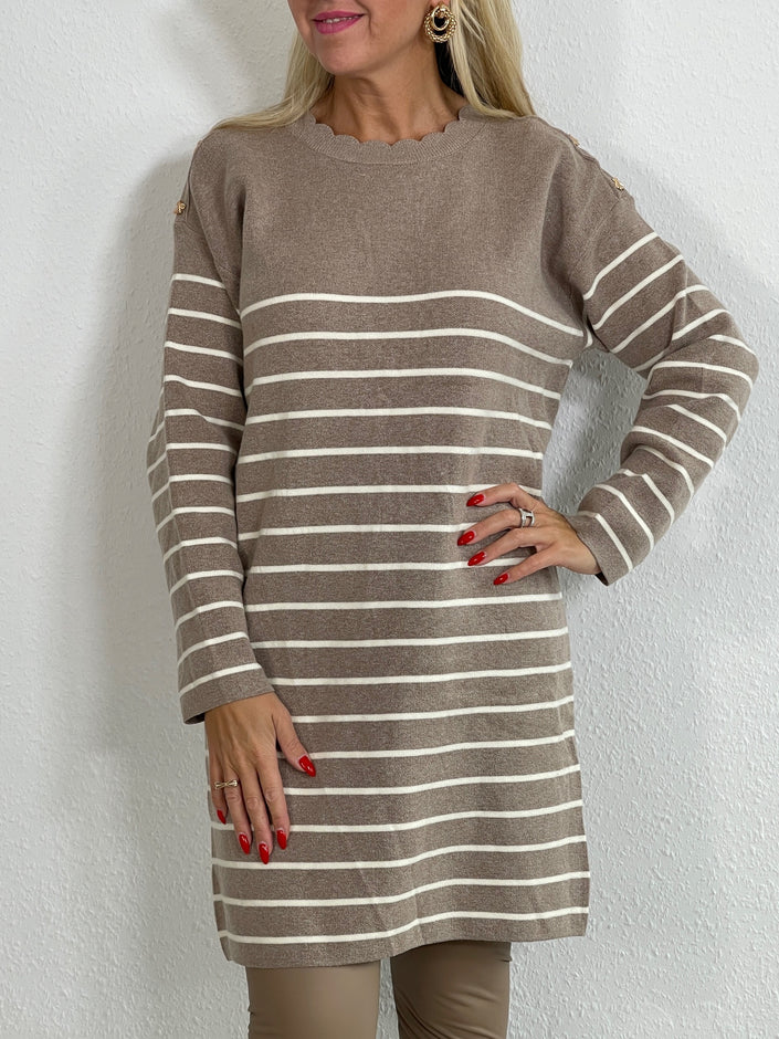 Strickkleid mit Streifen in versch. Farben