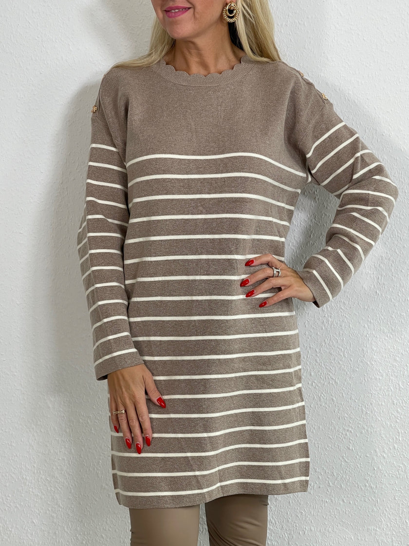 Strickkleid mit Streifen in versch. Farben