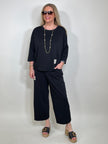 Sweatshirt Halbarm in Schwarz Artikel 5862