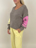 Pullover Grobstrick Smiley in Taupe Artikel 6246