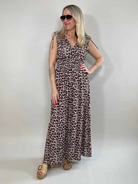 Kleid Kofferstoff Leo in Braun/Beige Artikel 5886