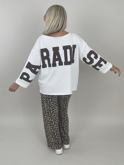 Sweatshirt mit Schriftzug im Rücken in Weiß Artikel 6273