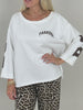 Sweatshirt mit Schriftzug im Rücken in Weiß Artikel 6273