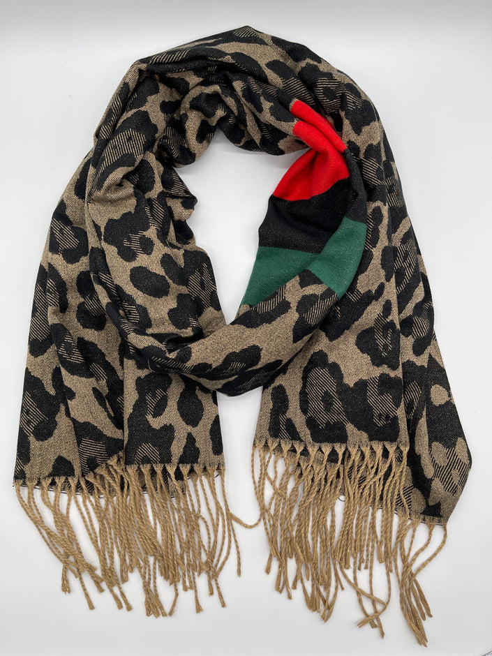 Schal Leo mit Fransen in versch. Farben Artikel 5317