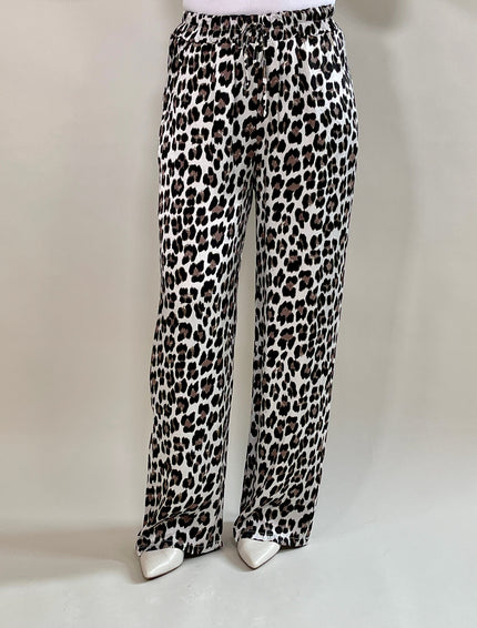 Marlene Hose Satin-Optik Leo in Beige/Braun Artikel 5850