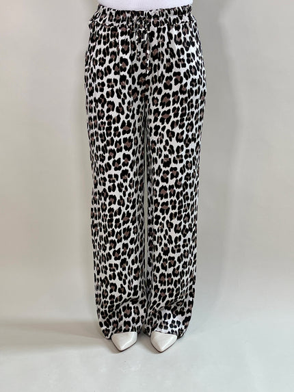 Marlene Hose Satin-Optik Leo in Beige/Braun Artikel 5850