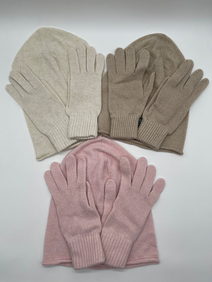 Set Mütze+Handschuhe mit Cashmere in versch. Farben Artikel 2523