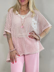Pullover Lochmuster mit Brusttasche versch. Farben Artikel 5857