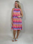 Neckholderkleid Kurz ZickZack in Pink/Orange  Artikel 5879