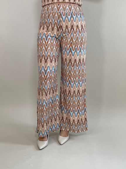 Marlene Hose ZickZack in Beige/Blau Artikel 5875