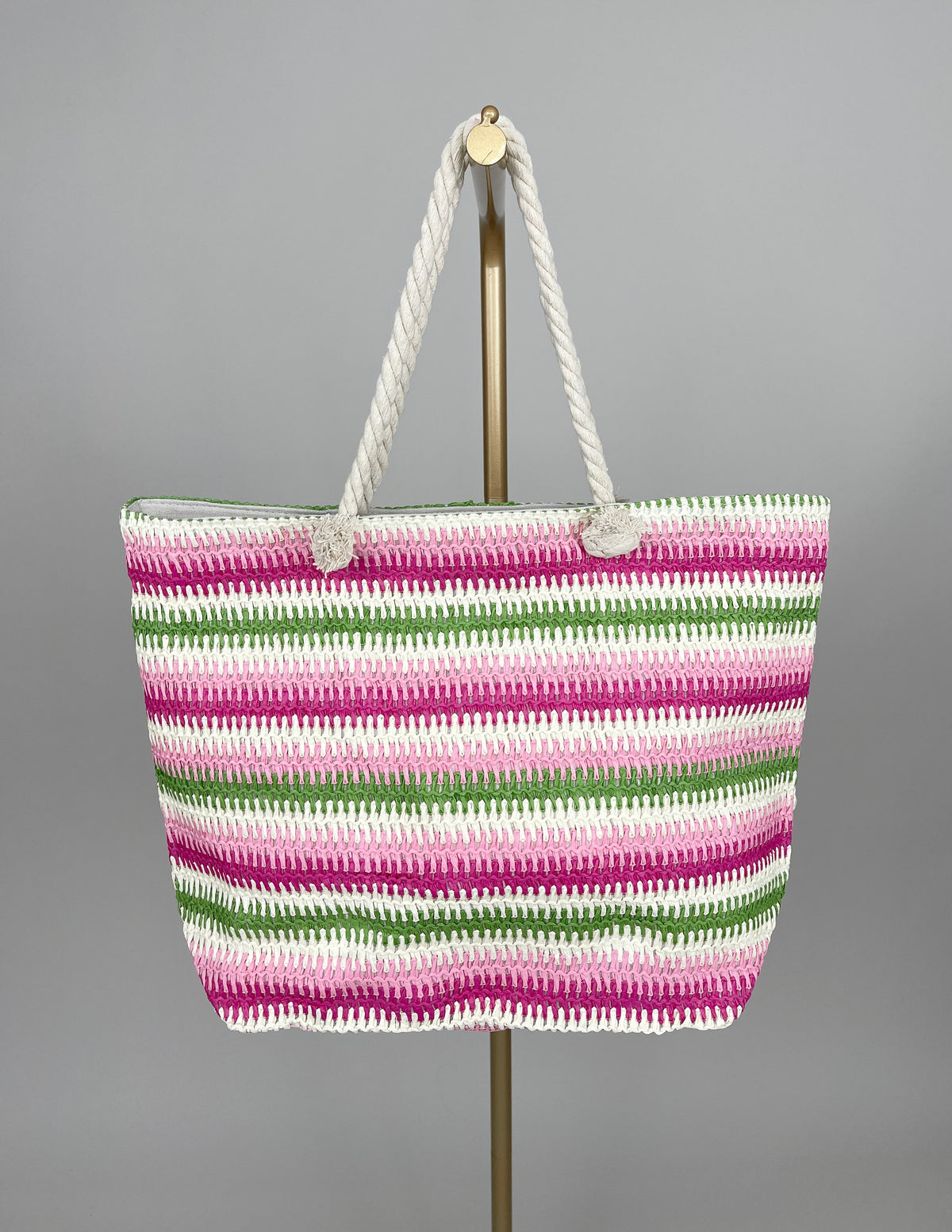 Tasche Beach Streifen in Pink/Grün