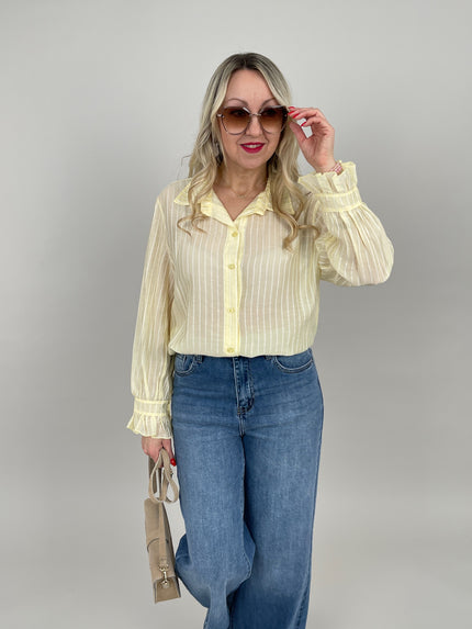 Bluse leicht gecrinkelt in Gelb Art. 6741