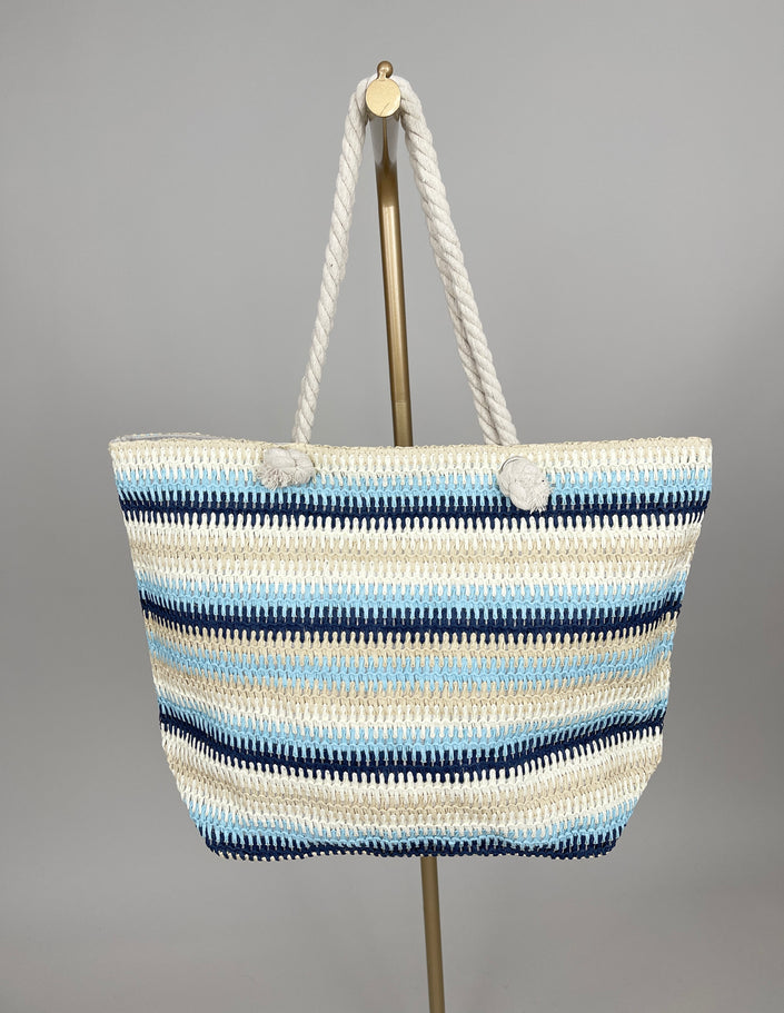 Tasche Beach Streifen in Blautönen