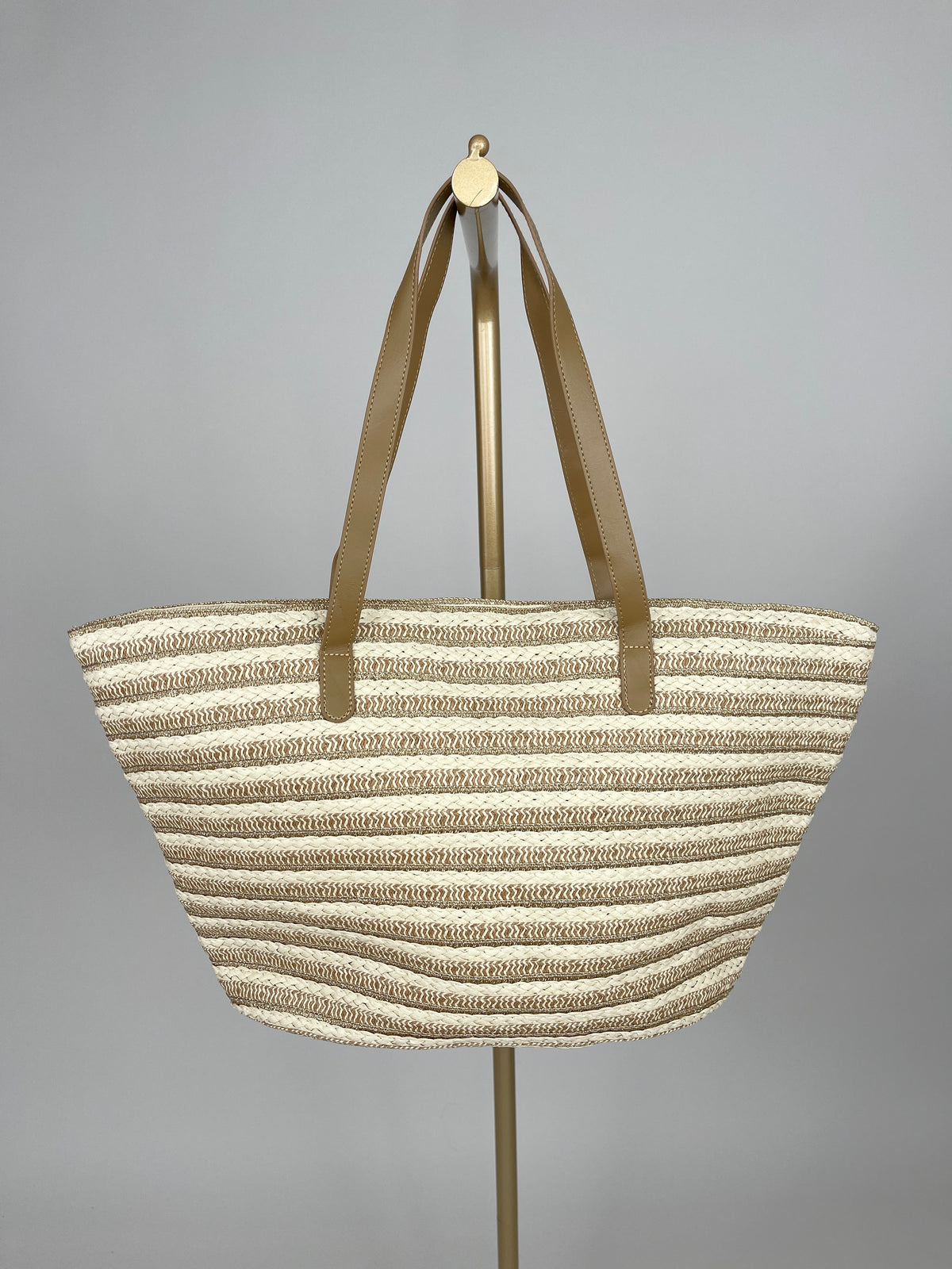 Korbtasche Streifen in Beige