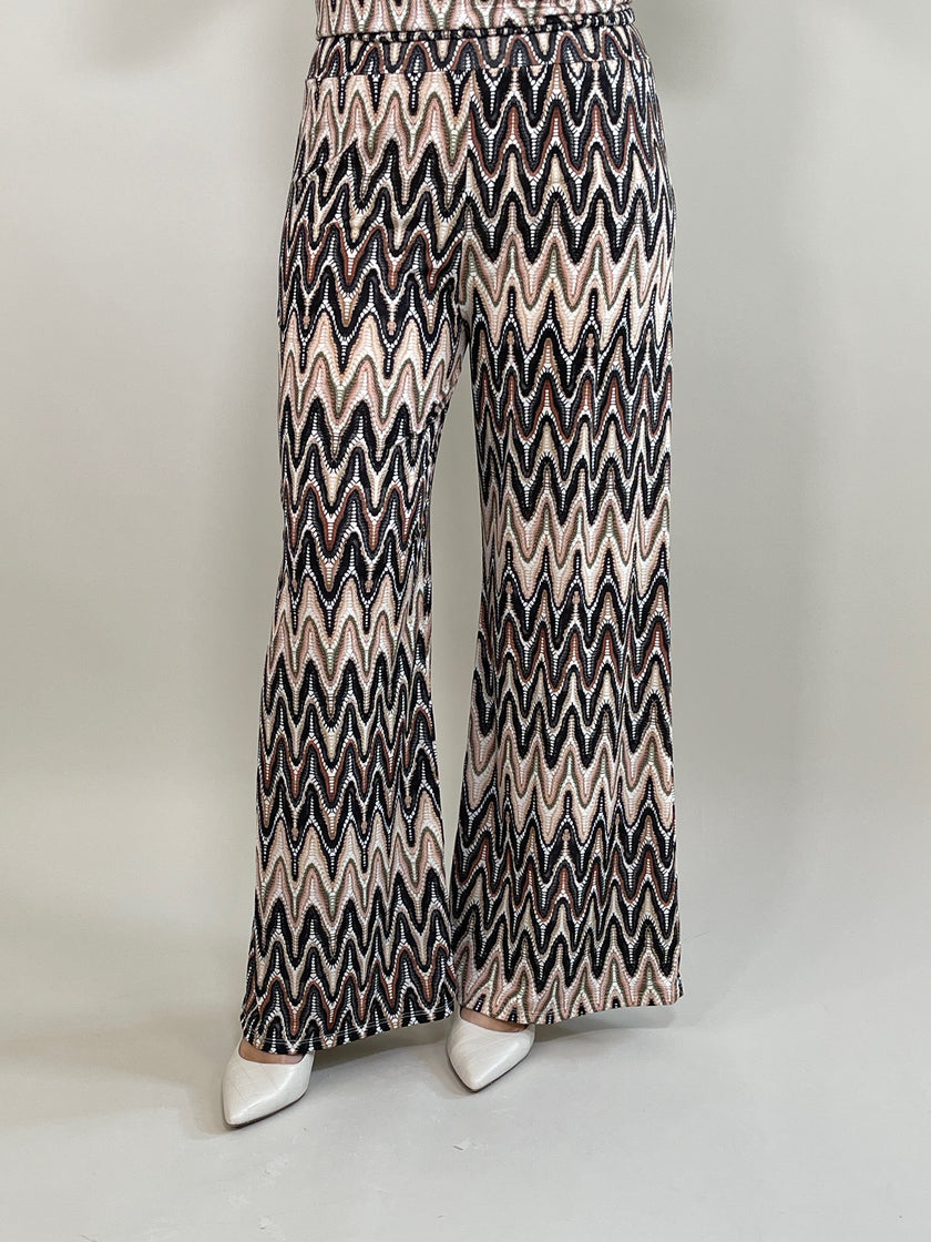 Marlene Hose ZickZack in Beige/Schwarz Artikel 5874