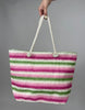 Tasche Beach Streifen in Pink/Grün