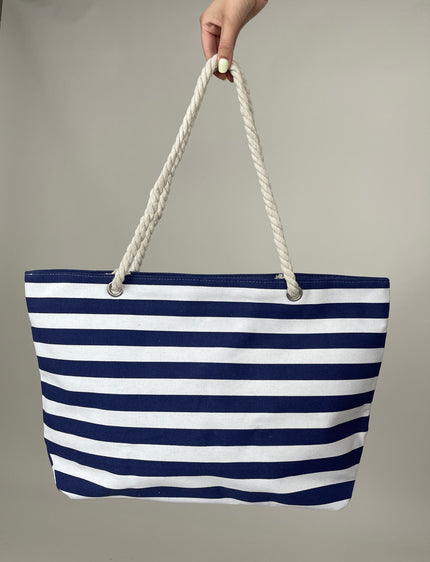 Tasche Beach Streifen in Marine/Weiß