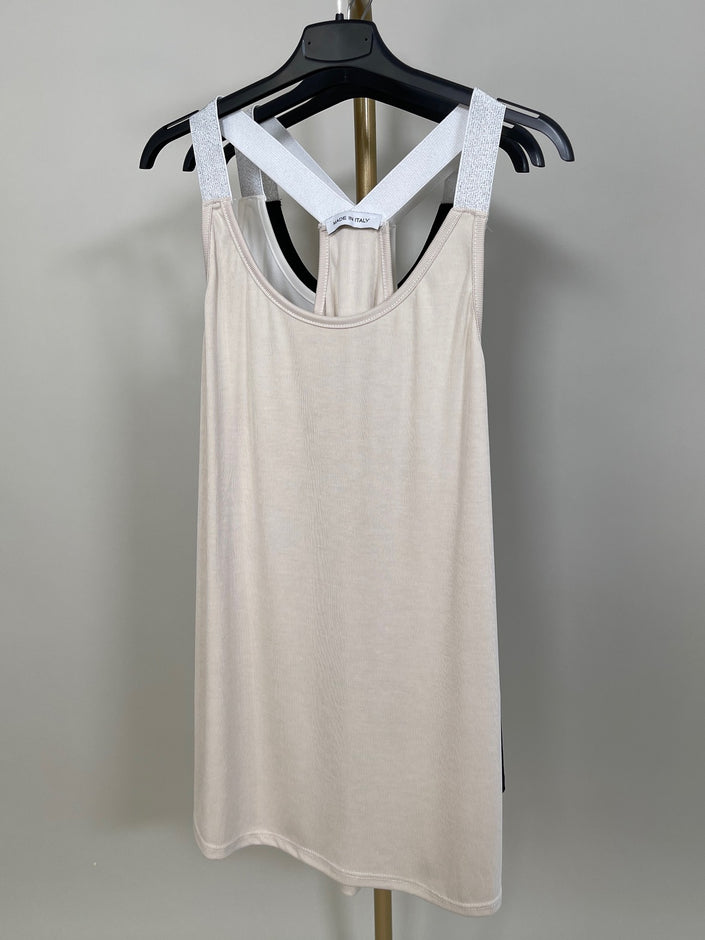 Tanktop mit Glitzerträgern in versch. Farben Artikel 5884