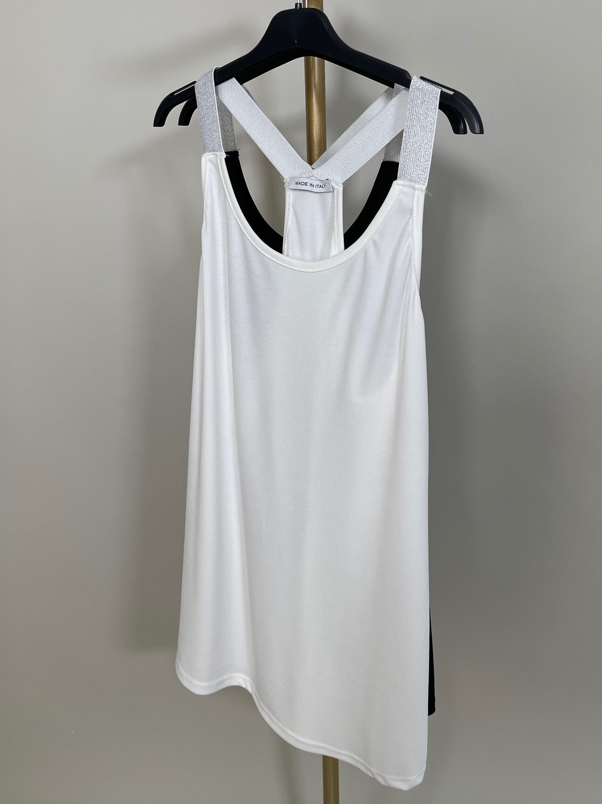Tanktop mit Glitzerträgern in versch. Farben Artikel 5884
