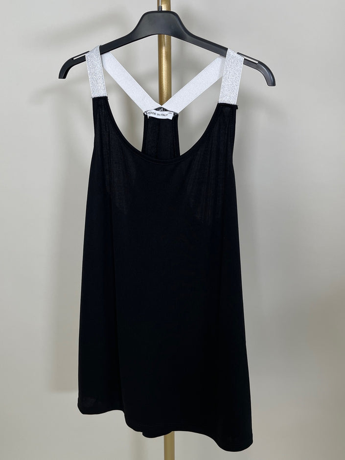 Tanktop mit Glitzerträgern in versch. Farben Artikel 5884