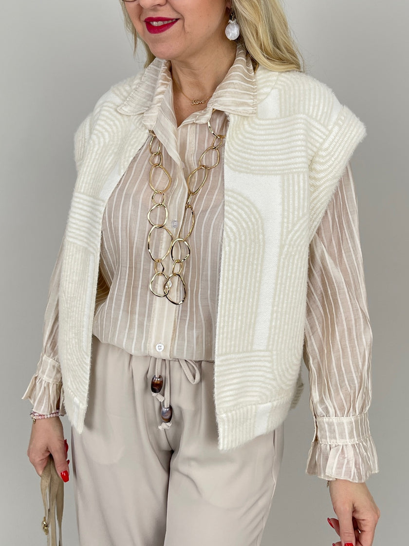 Bluse leicht gecrinkelt in Beige