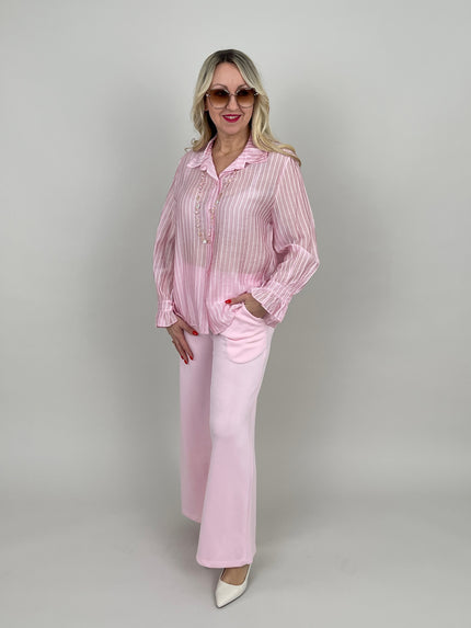 Bluse leicht gecrinkelt in Rosa Art. 6742