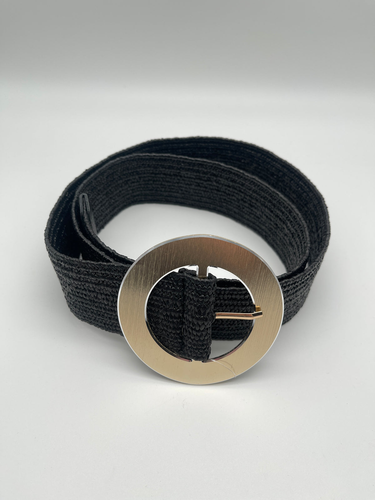 Gürtel Bast Rund in Schwarz/Gold