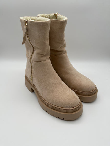 Boots mit Reißverschluss in Beige Artikel 5337