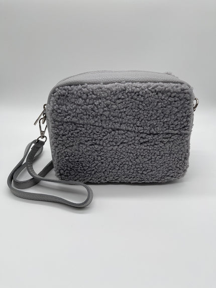 Tasche klein mit Teddyfell in Grau Artikel 5351