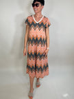 Kleid Feinstrick ZickZack in Schwarz/Orange Artikel 5889