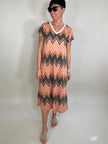 Kleid Feinstrick ZickZack in Schwarz/Orange Artikel 5889