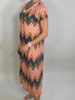 Kleid Feinstrick ZickZack in Schwarz/Orange Artikel 5889