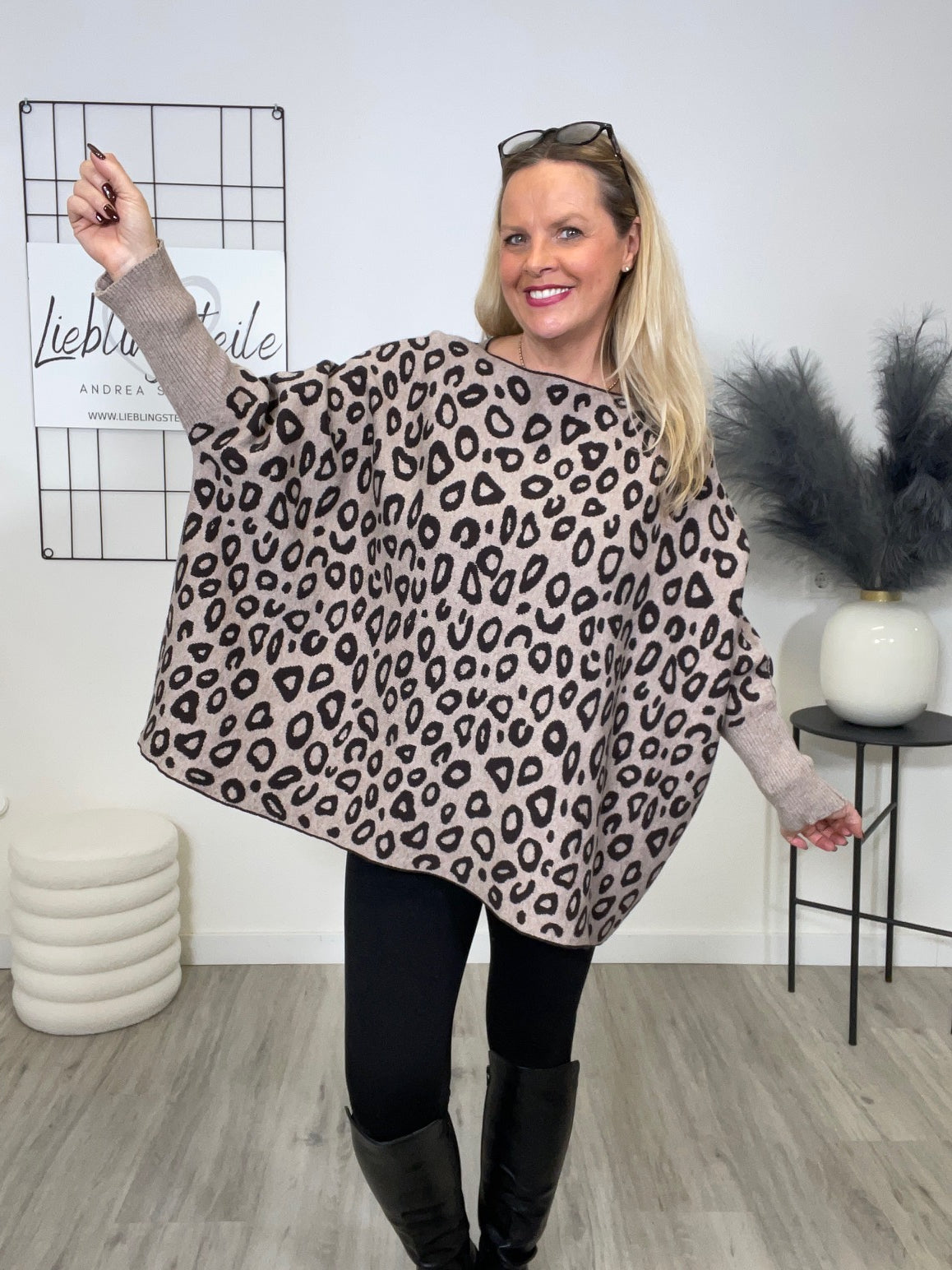 Pullover Leo in Taupe/Schwarz Art. 6641