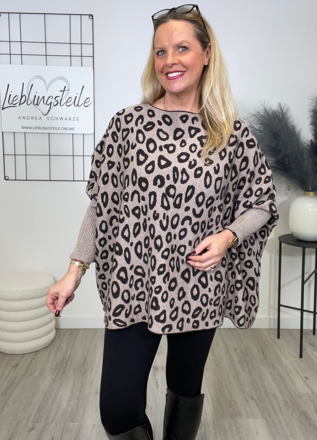 Pullover Leo in Taupe/Schwarz Art. 6641