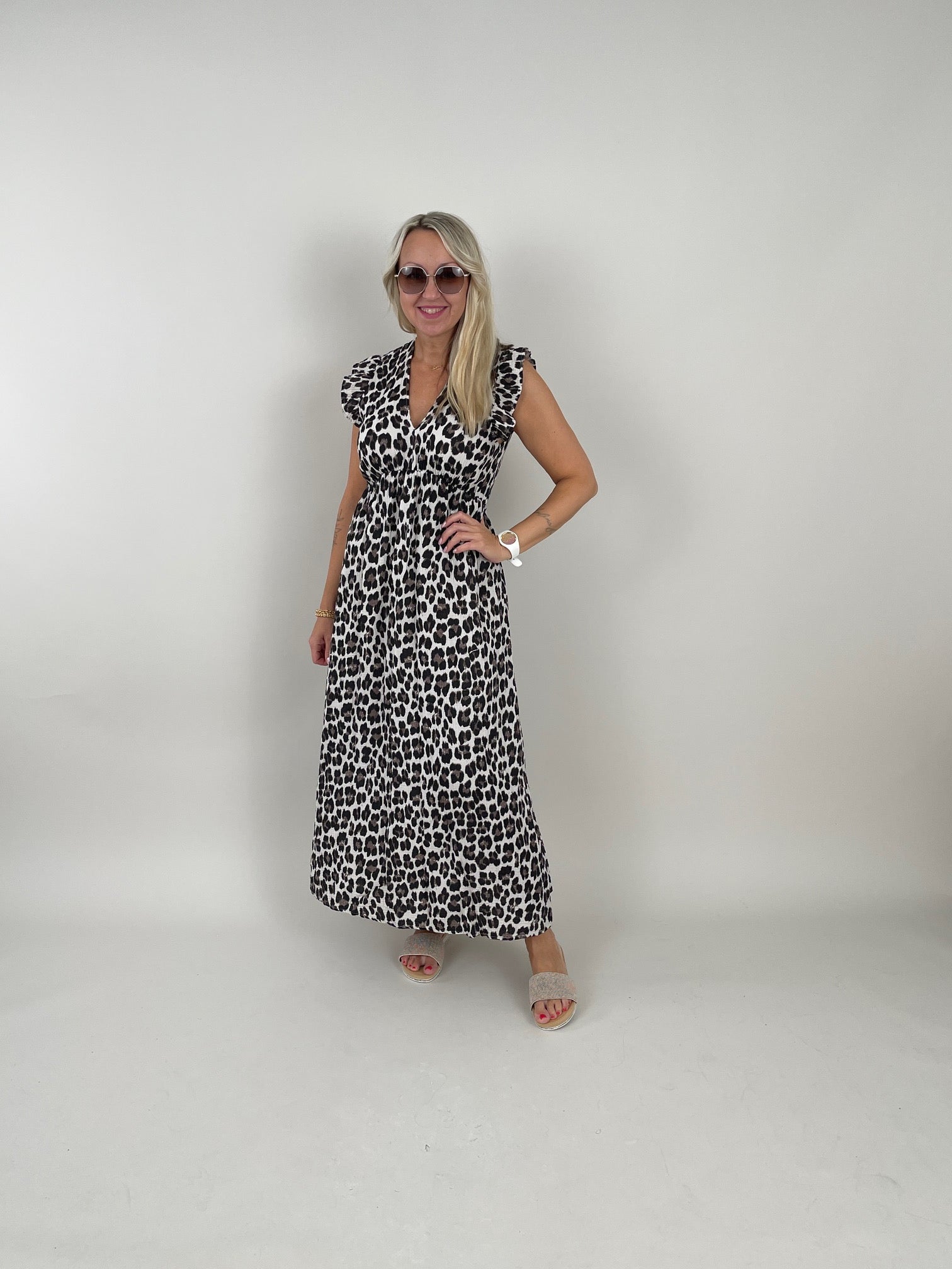 Kleid Musselin Leo in Beige
