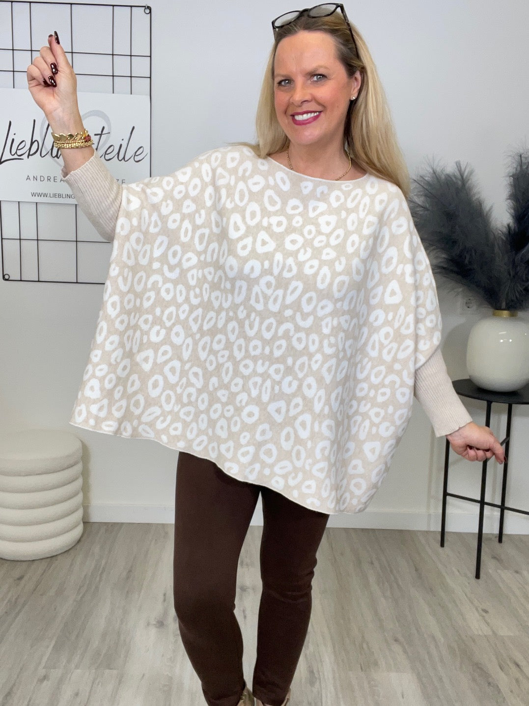 Pullover Leo in Beige/Weiß Art. 6640