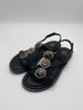 Sandalen mit Steinen in Schwarz