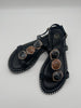 Sandalen mit Steinen in Schwarz
